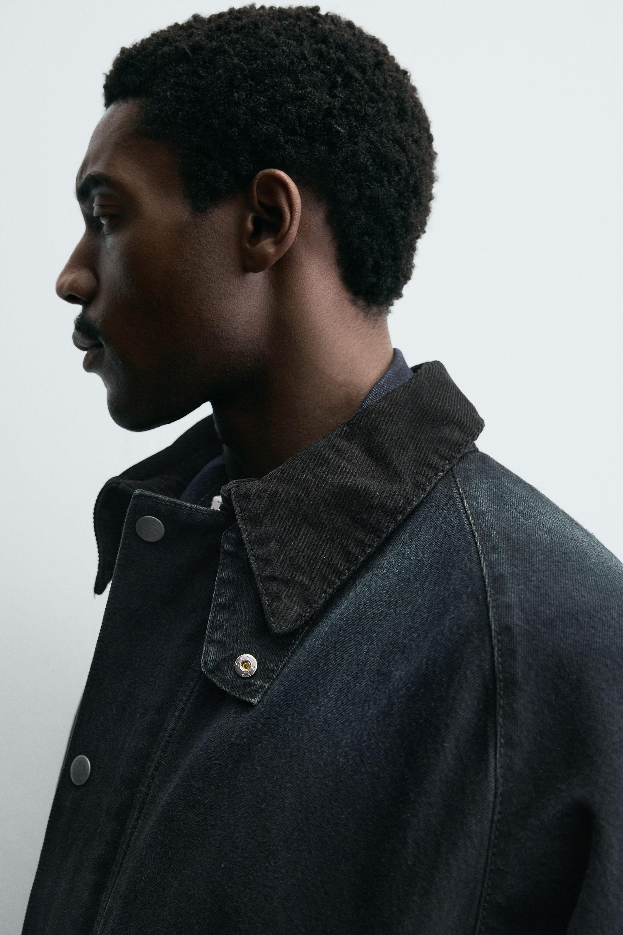 VESTE EN DENIM À COL COMBINÉ